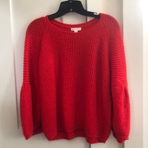 Red Leith Balloon Sleeve Sweater Size M
